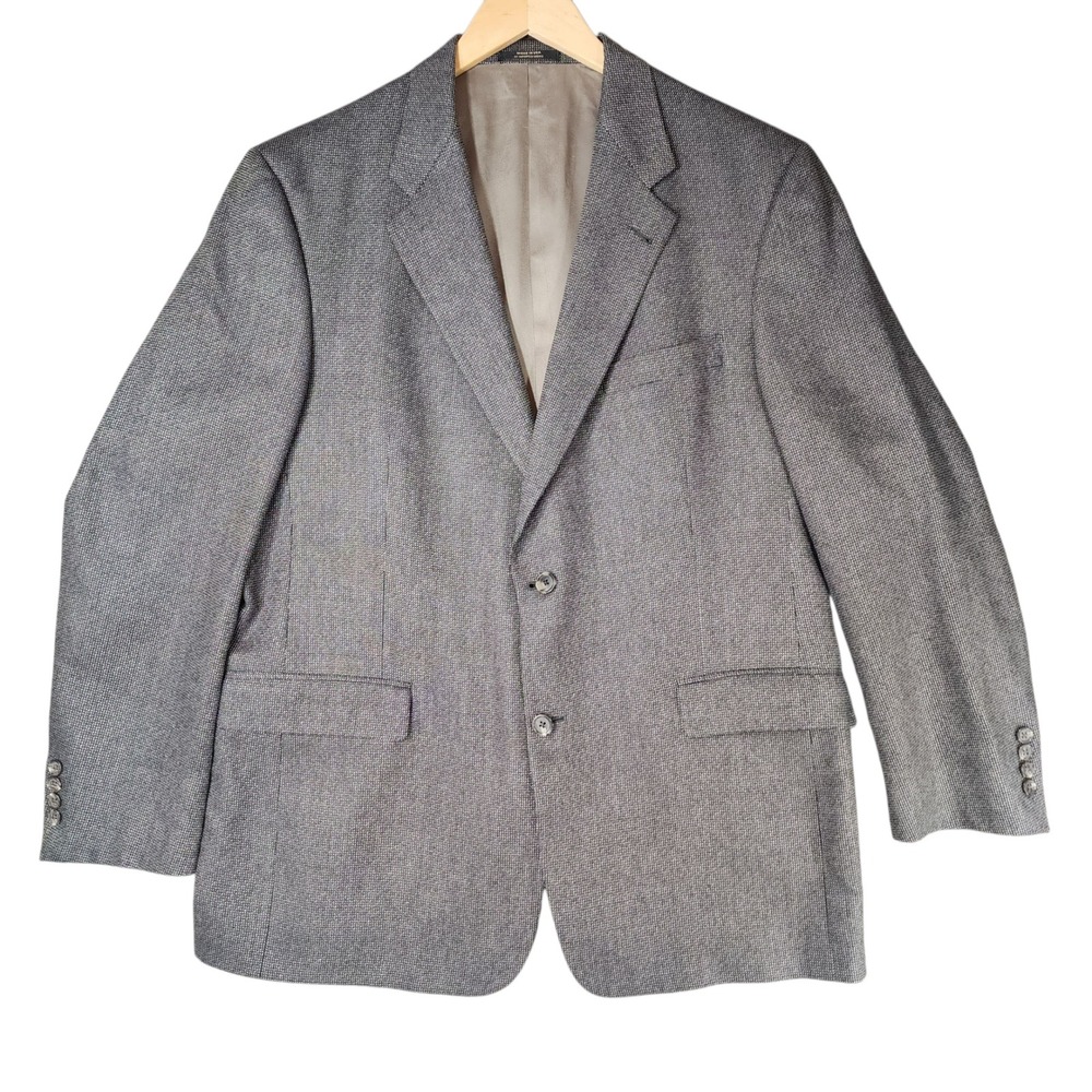 Vtg Hart Schaffner Marx Nordstrom Blazer sz 44R Men Gray Sport Coat Nailhead USA